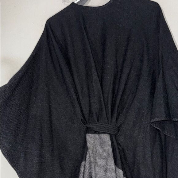 Ann Taylor Black Poncho Shrug Sweater with Asymmetrical Drape - Picture 11 of 11